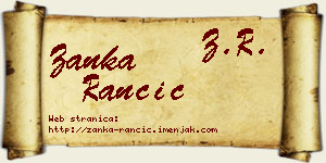 Žanka Rančić vizit kartica